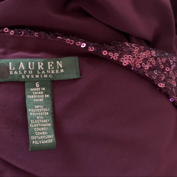 LRL LAUREN RALPH LAUREN Purple Sleeveless Sequin Evening Dress Gown size 6 Prom - Picture 4 of 7